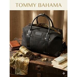 Tommy Bahama Black Ballistic Nylon Duffle Bag